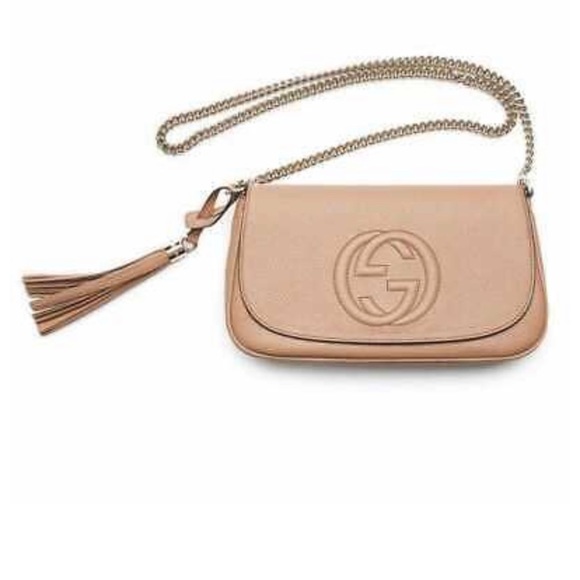 GUCCI Medium Soho Flap Crossbody Camelia New